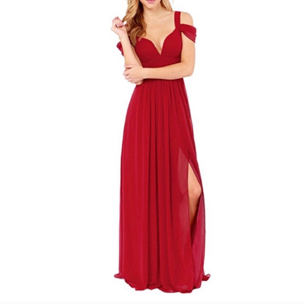 Red Chiffon Dress NWT